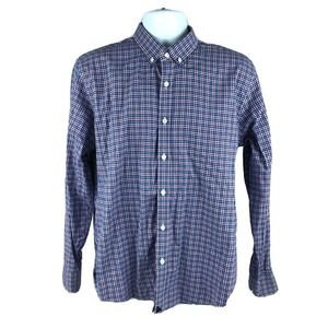 UNTUCKit Button Up Shirt Blue Plaid Long Sleeve Cotton Size Large